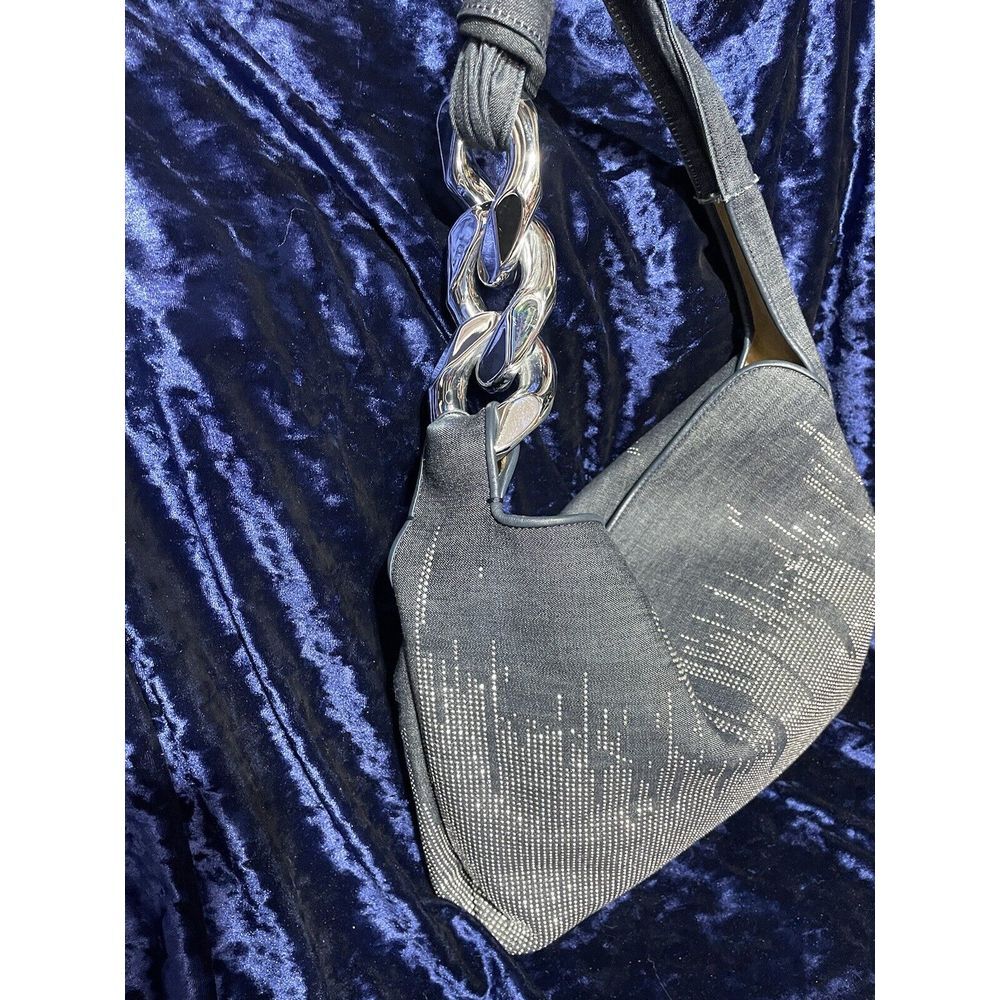 PRICE CUT; JW Anderson Hotfix Hobo Denim Studded Bag, Silver tone hardware. HOT - Picture 3 of 8